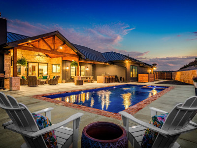 Imel Poolside View of Backporch of Constructed House